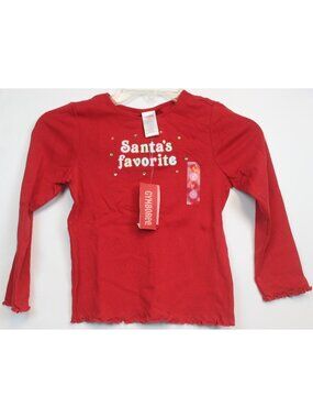 2007 Gymboree Cupcake Cutie Red TShirt Tee Santa's Favorite sz 6 Lettuce Edge